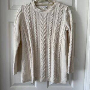 J Jill Cream Cable Knit Sweater XSP